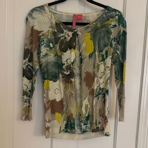 Charlotte Artistic Floral Button Down cardigan